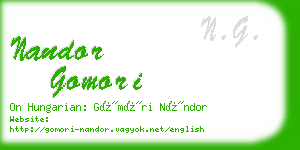 nandor gomori business card